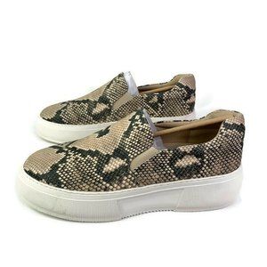 J Slides Slip On Sneakers Shoes Beige Snakeprint